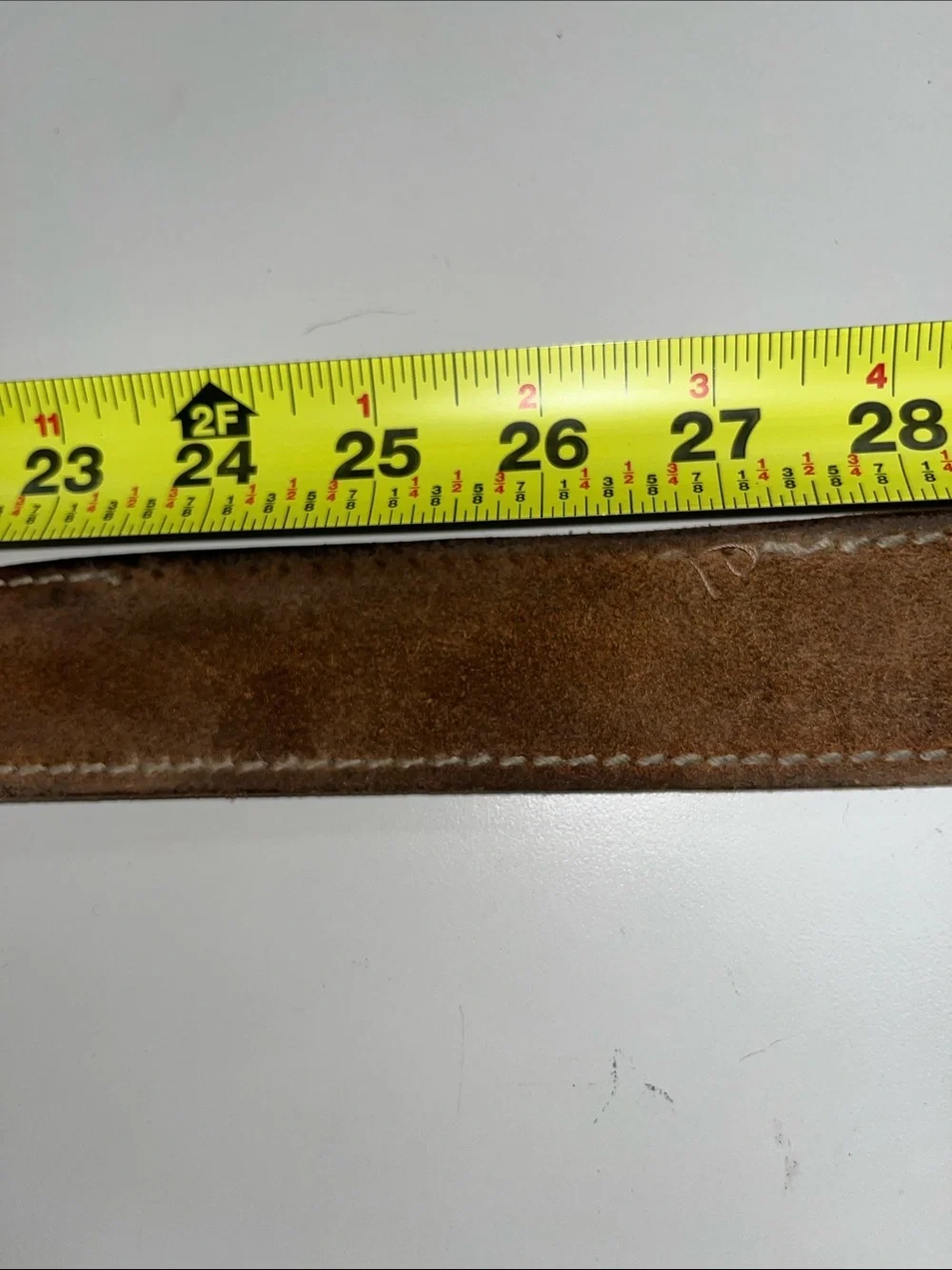 Men’s Source Unknown Brown Leather Belt with Silver Buckle size 38”